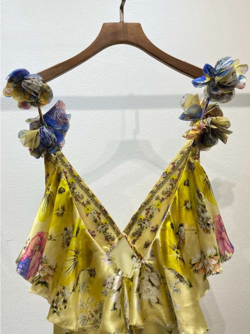 Camilla Yellow Floral V-Neck Maxi Dress with Multicolor Print - Picture 9 of 11